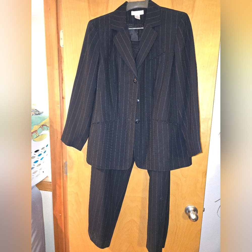 Women's Black Pinstripe Suit